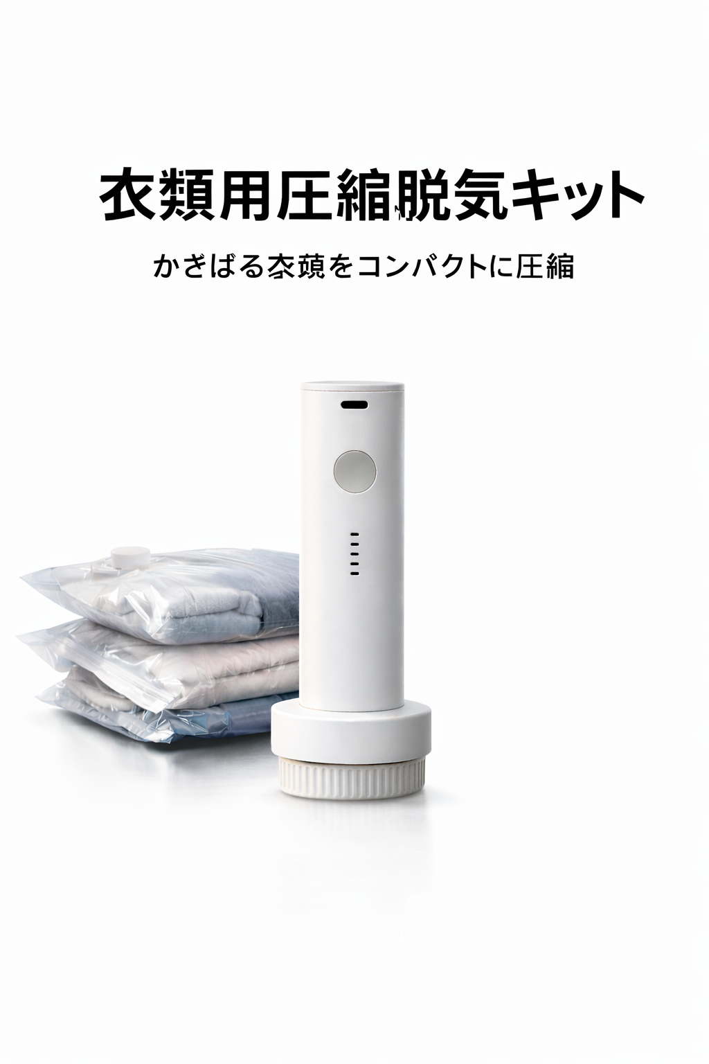USB電動ポンプ付き真空圧縮収納袋